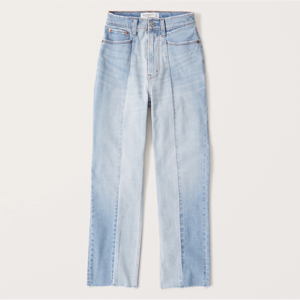 Abercrombie Curve Love Ultra High Rise Ankle Cropped Straight Jeans